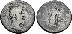 Roman Imperial Didius Julianus. AD 193. AR Denarius (17mm, 2.71 g, 6h). Rome mint. Laureate head right / Concordia standing facing, head left, holding aquila and signum. RIC IV 1; RSC 2. Toned, find p