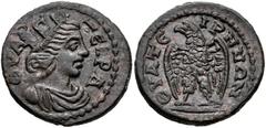 LYDIA, Thyateira. Pseudo-autonomous issue. 2nd-3rd centuries AD. Æ (23mm, 6.57 g, 6h). Turreted and draped bust of Tyche right / Eagle standing facing, head left, with wings spread. SNG München 603 (s