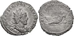 Postumus. Romano-Gallic Emperor, AD 260-269. AR Antoninianus (23mm, 3.13 g, 5h). Treveri (Trier) mint. 1st emission, 1st phase, AD 260. IMP C M CASS LAT POSTIMVS P F AVG, radiate, draped, and cuirasse