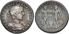 Roman Provincial MYSIA, Pergamum. Severus Alexander. AD 222-235. Æ (33mm, 22.57 g, 6h). C. Tertullus,strategos. Laureate and cuirassed bust right, seen from the front / Apollo and Herakles standing fa