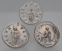 Large Lots ROMAN. Imperial. Lot of three (3) 3rd Century AR Antoniniani. Includes: Gordian III // Herennius Etruscus, as Caesar. Trebonianus Gallus. Average VF, two polished, the other with hairlines.