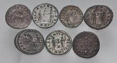 Large Lots ROMAN. Imperial. Lot of seven (7) Antoniniani. Includes: Aurelian, with Vabalathus // Aurelian // Probus (2) // Carus // Carinus, as Caesar // Diocletian. Average VF, most with silvering. L