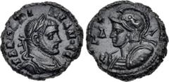 The Beniak Collection of Alexandrian Coinage EGYPT, Alexandria. Galerius . As Caesar, AD 293-305. Potin Tetradrachm (19mm, 6.90 g, 12h). Dated RY 4 (AD 295/6). ΓΑΛ ΜΑΞI MIANOC K, laureate, draped, and