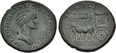 Roman Imperial Agrippina Senior. Died AD 33. Æ Sestertius (37.5mm, 31.32 g, 6h). Rome mint. Struck under Gaius (Caligula), AD 37-41. AGRIPPINA • M F MAT • C • CAESARIS AVGVSTI, draped bust right; her 