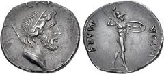 Roman Imperial Civil War. AD 68-69. AR Denarius (18mm, 3.67 g, 7h). 'G P R Group II'. Uncertain mint in Gaul or in the Rhine Valley. G • P • R, draped bust of the Genius of the Roman people to right; 