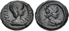 The Beniak Collection of Alexandrian Coinage EGYPT, Alexandria. Julia Paula. Augusta, AD 219-220. Potin Tetradrachm (23mm, 11.91 g, 12h). Dated RY 3 of Elagabalus (until August AD 220). Draped bust ri