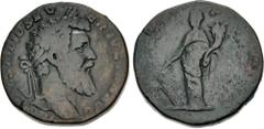 Roman Imperial Didius Julianus. AD 193. Æ Sestertius (27.5mm, 17.95 g, 6h). Rome mint. Laureate head right / Fortuna standing left, holding rudder and cornucopia. RIC IV 15 var. (rudder set on globe);