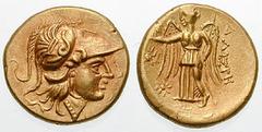 CELTIC. Imitating Alexander III Estimate $1000 CELTIC. Imitating Alexander III. Circa 3rd-2nd Century BC. AV Stater (7.61 gm). Helmeted head of Athena right; serpent on helmet / ALISTH right, Nike sta