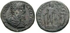 THRACE, Perinthus. In alliance with Philadelphia in Lydia. Septimius Severus Estimate $750 THRACE, Perinthus. In alliance with Philadelphia in Lydia. Septimius Severus. 193-211 AD. Æ 41mm Medallion (4