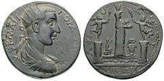 CARIA, Aphrodisias. Gordian III Estimate $750 CARIA, Aphrodisias. Gordian III. 238-244 AD. Æ 3 Assaria (21.86 gm). AVK MAN GOPÐIANOC CE, radiate, draped and cuirassed bust right / AFR-O-D-EI, CIEWN, c