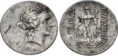 Greek ISLANDS off THRACE, Thasos. Circa 90-75 BC. AR Tetradrachm (34.5mm, 16.88 g, 11h). "Imitative" series. Head of young Dionysos right, wearing ivy wreath / Herakles standing facing, head left, hol
