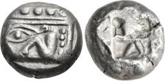 Greek LYCIA, Phaselis. Circa 530-500 BC. AR Stater (18mm, 10.95 g). Prow of galley left, terminating in a boar's forepart / Incuse square divided by two bands, with Λ-shaped feature in one section. He
