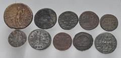 Large Lots ROMAN. Imperial. Lot of ten (10) billon and bronze issues. Includes: Antoninianus (3) // Vespasian. Æ As // Æ Follis (4) // Æ (2). Notably includes a Rome mint issue of Jovian. RIC VIII 333