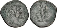 Roman Imperial Didius Julianus. AD 193. Æ Sestertius (29mm, 18.97 g, 12h). Rome mint. Laureate head right / Fortuna standing left, holding rudder set on globe and cornucopia. RIC IV 15; Woodward, Didi