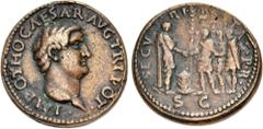 World Medals ANCIENT THEMES. Otho. AD 69. Cast Æ "Sestertius" (34mm, 31.03 g, 8h). Paduan type. Mid quality cast after Giovanni da Cavino (1500-1570). IMP OTHO CAESAR AVG TR I POT, bare head right / S