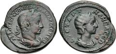 The Beniak Collection of Alexandrian Coinage EGYPT, Alexandria. Severus Alexander, with Julia Mamaea. AD 222-235. Potin Tetradrachm (26mm, 12.16 g, 12h). Dated RY 4 (AD 224/5). Laureate, draped, and c