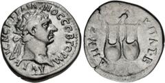 Roman Provincial LYCIA, Koinon of Lycia. Trajan. AD 98-117. AR Drachm (18mm, 3.20 g, 6h). Struck AD 98-99. Laureate head right / Two lyres; above, owl standing right. RPC III 2676; BMC 9-11; SNG von A