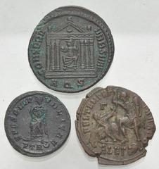 Large Lots ROMAN. Imperial. Lot of three (3) bronze issues. Includes: Maxentius // Fausta // Constantius II. VF - Good VF. LOT SOLD AS IS, NO RETURNS. Three (3) coins in lot. From the Libertas Collect
