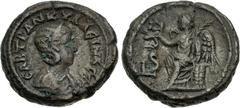 Roman Provincial EGYPT, Alexandria. Tranquillina. Augusta, AD 241-244. Potin Tetradrachm (23mm, 13.17 g, 1h). Dated RY 6 of Gordian III (AD 242/3). Diademed and draped bust right / Nike seated left, h
