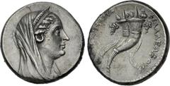 Greek PTOLEMAIC KINGS of EGYPT. Arsinoe II Philadelphos. Died 270/268 BC. AR Dekadrachm (34.5mm, 35.13 g, 11h). Alexandreia mint. Struck under Ptolemy II, circa 270-261/0 BC. Head right, with ram's ho