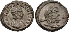 The Beniak Collection of Alexandrian Coinage EGYPT, Alexandria. Otacilia Severa. Augusta, AD 244-249. Potin Tetradrachm (23mm, 11.53 g, 11h). Dated RY 2 of Philip I (AD 244/5). Draped bust right, wear