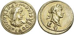 Roman Provincial KINGS of BOSPORUS. Rhescuporis II, with Severus Alexander. AD 211/2-226/7. EL Stater (20mm, 7.64 g, 12h). Dated Bosporan Era 520 (AD 223/4). Diademed, draped, and cuirassed bust of Rh