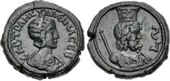The Beniak Collection of Alexandrian Coinage EGYPT, Alexandria. Tranquillina. Augusta, AD 241-244. Potin Tetradrachm (23mm, 12.16 g, 11h). Dated RY 6 of Gordian III (AD 242/3). Draped bust right, wear