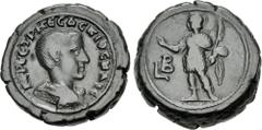 The Beniak Collection of Alexandrian Coinage EGYPT, Alexandria. Herennius Etruscus. As Caesar, AD 249-251. Potin Tetradrachm (24mm, 13.12 g, 12h). Dated RY 2 of Trajan Decius (AD 250/1). Bareheaded, d