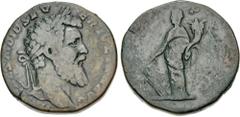 Roman Imperial Didius Julianus. AD 193. Æ Sestertius (27mm, 17.99 g, 6h). Rome mint. Laureate head right / Fortuna standing left, holding rudder and cornucopia. RIC IV 15 var. (rudder set on globe); B