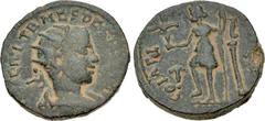 Roman Provincial JUDAEA, Aelia Capitolina (Jerusalem). Herennius Etruscus. As Caesar, AD 249-251. Æ (26mm, 13.99 g, 1h). Radiate, draped, and cuirassed bust right, seen from behind / Tyche standing le