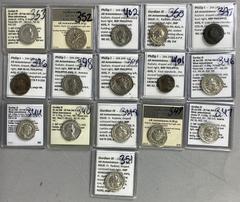 Large Lots ROMAN. Imperial. Lot of sixteen (16) AR Antoniniani of Gordian III and Philip I . Includes: Gordian III (10) // Philip I (6). All attributed with collector tickets. Average Fine - Good VF. 