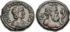 The Beniak Collection of Alexandrian Coinage EGYPT, Alexandria. Otacilia Severa. Augusta, AD 244-249. Potin Tetradrachm (23mm, 13.89 g, 11h). Dated RY 2 of Philip I (AD 244/5). Draped bust right, wear