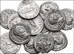 ROMAN. Imperial. Lot of Thirteen (13) AR Denarii from Septimius Severus to Gordian III. Includes: Septimius Severus (2) // Julia Domna // Caracalla (2) // Elagabalus (2) // Severus Alexander (4) // Ma