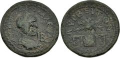Roman Provincial CILICIA, Lyrbe. Valerian I. AD 253-260. Æ Dodekassarion (32mm, 17.81 g, 12h). Laureate, draped, and cuirassed bust right, seen from behind; IB (mark of value) before / Sacred tree set