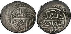 Ottoman Ottoman Empire. Mustafa Çelebi. AH 819-825 / AD 1416-1422. AR Akçe (13.6mm, 1.19 g, 2h). Edirne mint. Dated AH 822 (AD 1419/20), year 4. Srećković 5; Pere 38; Album 1301. VF. Rare.