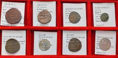 Large Lots ISLAMIC. MISCELLANEOUS. Lot of eight (8) Islamic coins. All coins: Abbasid, Al-Mustansir, Æ Fals, Irbil? mint // Mamluk, Hajji II, Æ Fals, Dimashq mint // Zengid of Syria, Al-Salih Isma'il,