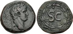 Roman Provincial SELEUCIS and PIERIA, Antioch. Otho. AD 69. Æ Semis (23mm, 7.88 g, 12h). Laureate head right / Large S•C, within laurel wreath. McAlee 323a; RPC I 4319. Brown patina, minor roughness. 