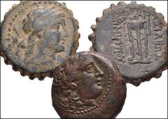 GREEK. Levant & the Near East. Lot of three (3) Seleukid Æ denominations. Includes: Seleukos I. Apollo / Athena Promachos. HGC 9, 77 // Demetrios I. Apollo / Tripod. HGC 9, 821. Near VF to VF, first c