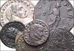 ROMAN. Imperial. Lot of six (6) Æ denominations from Gordian III to Julian II. Includes: Gordian III. Sestertius // Allectus. Antoninianus // Severus II. Quarter Follis // Maximinus II. Follis // Cons