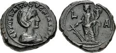 The Beniak Collection of Alexandrian Coinage EGYPT, Alexandria. Herennia Etruscilla. Augusta, AD 249-251. Potin Tetradrachm (24mm, 11.96 g, 11h). Dated RY 1 of Trajan Decius (AD 249/50). Draped bust r