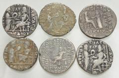 Large Lots ORIENTAL GREEK. Parthia. Lot of six (6) BI or AR Tetradrachms. Includes: various rulers. Fine to VF. LOT SOLD AS IS, NO RETURNS. Six (6) coins in lot. From the Saeed S. Ghobash Collection.