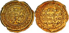 Arabia and Oman Sulayhids. 'Arwa bint Ahmad. AH 484-532 / AD 1091-1137. AV Dinar (22.1mm, 2.37 g, 8h). 'Adan mint. Date (AH 498?) uncertain. In the name of Al-Mukarram Ahmad. Citing the Fatimid caliph