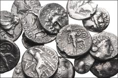 GREEK. Miscellaneous. Lot of Sixteen (16) AR from the Kings of Macedon to Rhodes. Includes: KINGS OF MACEDON. Alexander III (or successors). AR Drachm // THESSALY, Larissa(?). AR Hemiobol // THESSALY,