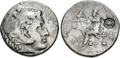 Greek LYCIA, Phaselis. Circa 218/7-186/5 BC. AR Tetradrachm (30mm, 15.85 g, 12h). In the name and types of Alexander III of Macedon. Dated CY 24 (195/4 BC). Head of Herakles right, wearing lion skin /