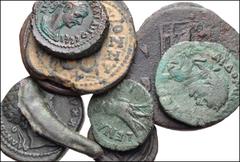 MIXED. Greek-Byzantine. Lot of Twenty-five (25) AR and Æ. Includes: GREEK: THRACE, Olbia. Æ Dolphin (3) // PTOLEMAIC KINGS of EGYPT, Ptolemy III. Æ 35mm // PONTOS, Amisos. Æ 18mm // CELTIC: Eastern Ce