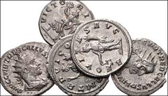 ROMAN. Imperial. Lot of five (5) AR Antoniniani from Philip I to Trebonianus Gallus. Includes: Philip I. RIC IV 78 // Philip II. RIC IV 240a // Trebonianus Gallus. RIC IV 82 // 89 // 93. All Antioch m