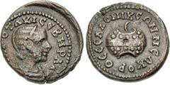 Roman Provincial MACEDON, Thessalonica. Otacilia Severa. Augusta, AD 244-249. Æ Triassarion (25mm, 12.16 g, 7h). Pythian Games issue. Struck AD 244-5. Draped bust right, wearing stephane / Agonistic p