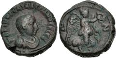 The Beniak Collection of Alexandrian Coinage EGYPT, Alexandria. Saloninus. As Caesar, AD 258-260. Potin Tetradrachm (21.5mm, 11.92 g, 12h). Dated RY 7 of Valerian I and Gallienus (AD 259/60). Barehead