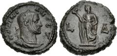The Beniak Collection of Alexandrian Coinage EGYPT, Alexandria. Galerius . As Caesar, AD 293-305. Potin Tetradrachm (20.5mm, 7.88 g, 12h). Dated RY 4 (AD 295/6). Laureate, draped, and cuirassed bust r