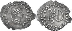 Early Medieval GEPIDS. Uncertain king. 454-552. AR Quarter Siliqua (15mm, 0.67 g, 6h). Imitating a Ravenna mint Quarter Siliqua of Theoderic in the name of Anastasius I. Sirmium mint. Pearl-diademed, 